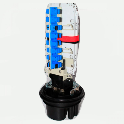 Оптическая тупиковая муфта FOSC FTTH 400 A8 с кронштейном для адаптеров SC-24port